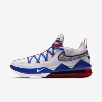 Nike LeBron 17 Low Tune Squad - Férfi Kosárlabda Cipő - Fehér/Piros/Királykék/Fehér